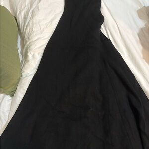 H&M black midi ribbed dress